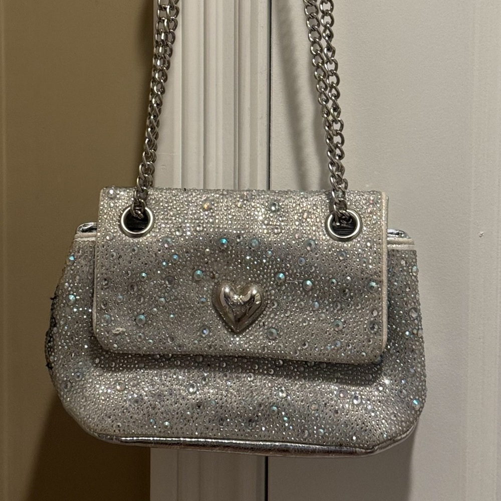 Silver Heart-Embellished Women's Bag - Picture 7 of 12